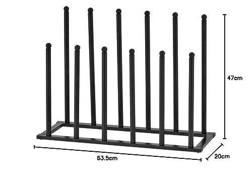 Jolof Store Welly Boot Rack – 6 Pair Steel Wellington Stand for Indoor Outdoor