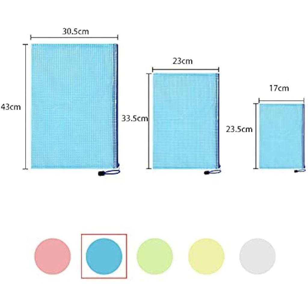 Vicloon 15Pcs Mesh Document Wallets – A3 A4 A5 Waterproof Zip Bags