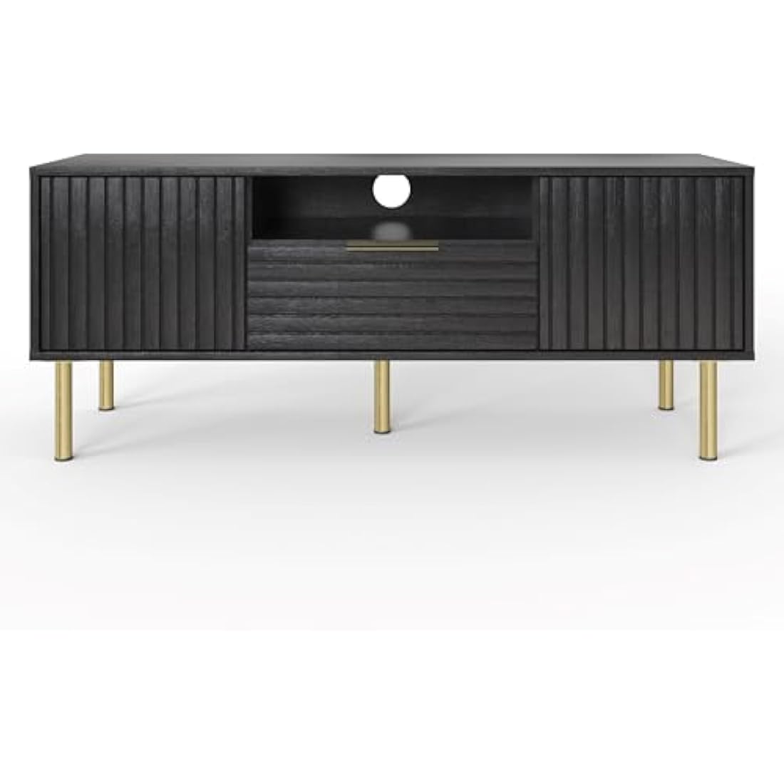 Nervata Modern TV Unit – Black Media Entertainment Console