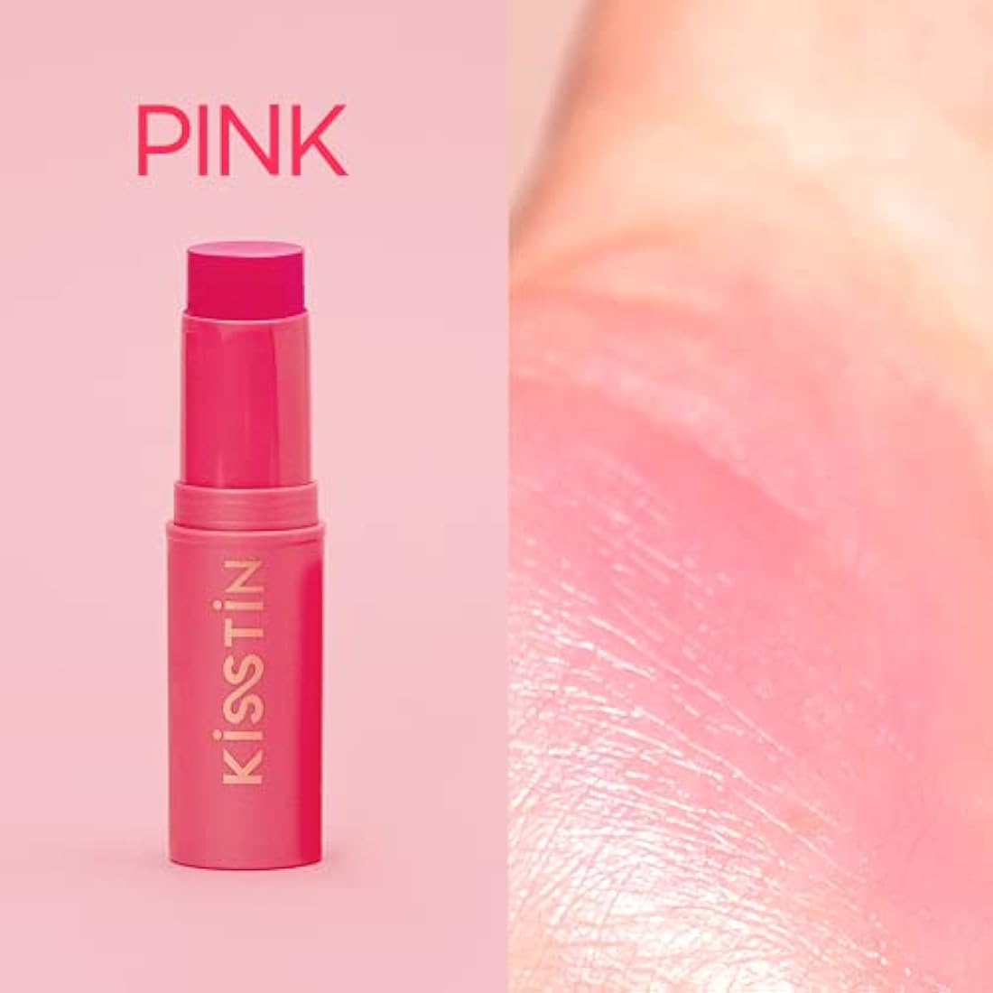 Kahi Kisstin Balm - Tinted Pink Lip Stick for Women, 0.31 oz Glossy
