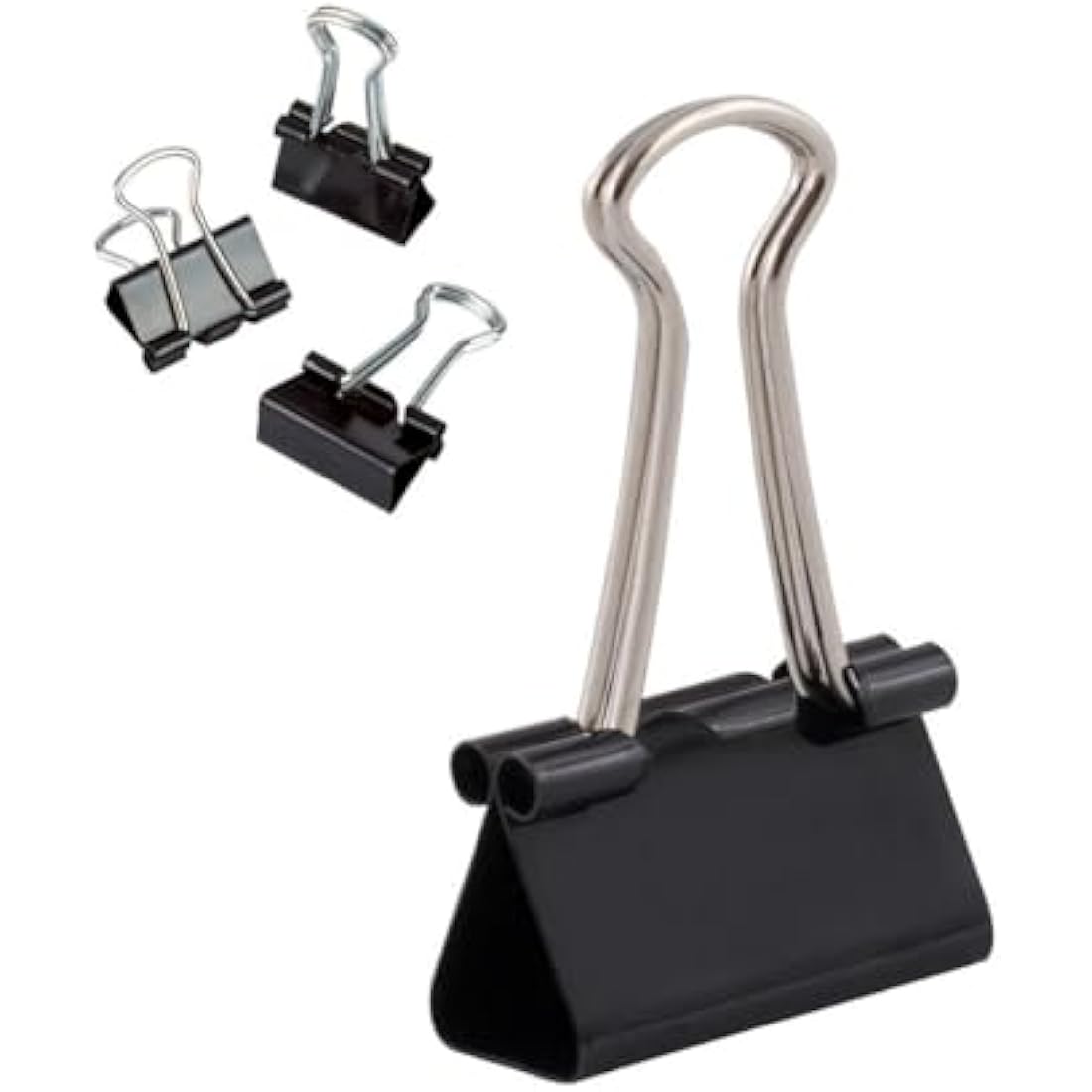 D.RECT 25mm Binder Clips – Black Multi-Purpose Paper Clamps, 144 Pack