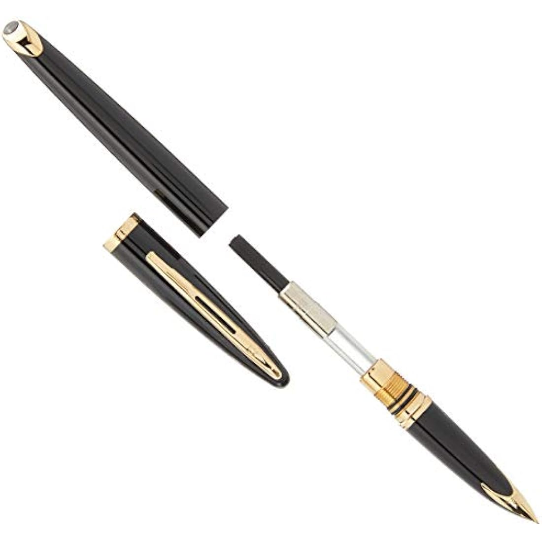Waterman Carène Fountain Pen – Black Sea with 23k Gold Trim, Fine Nib