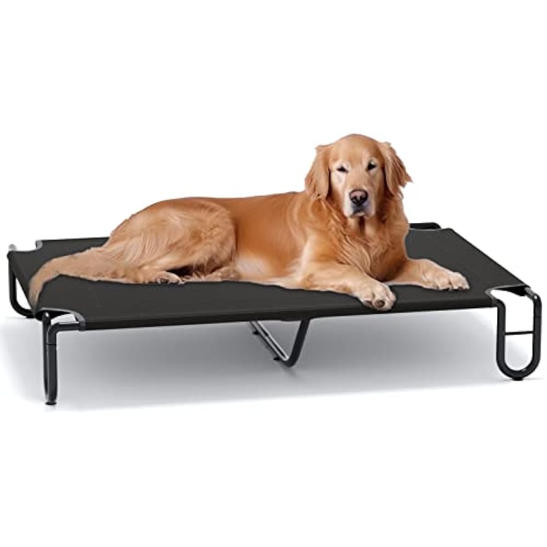 FAYDUDU Elevated Dog Bed – Portable Cooling Raised Pet Cot, Black, XL