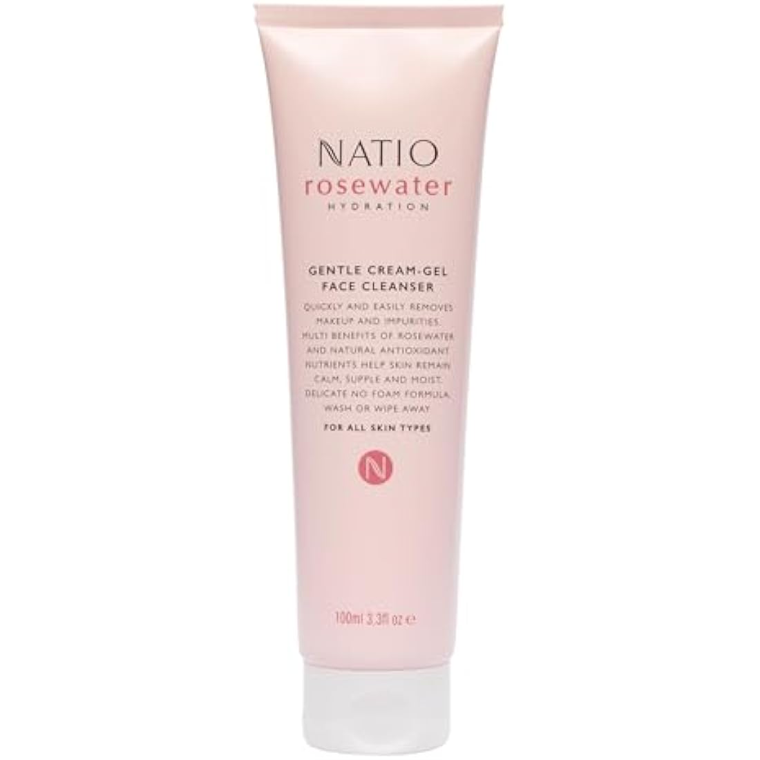 Natio Rosewater Hydration Gentle Cream-Gel Face Cleanser - 100ml