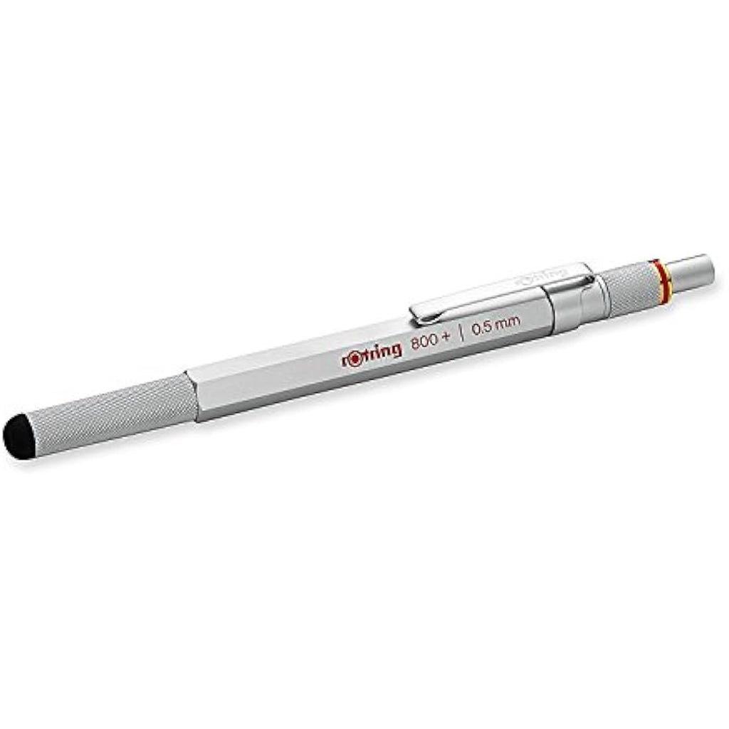 rOtring 800+ Mechanical Pencil & Stylus | 0.5 mm Silver Hexagonal Barrel