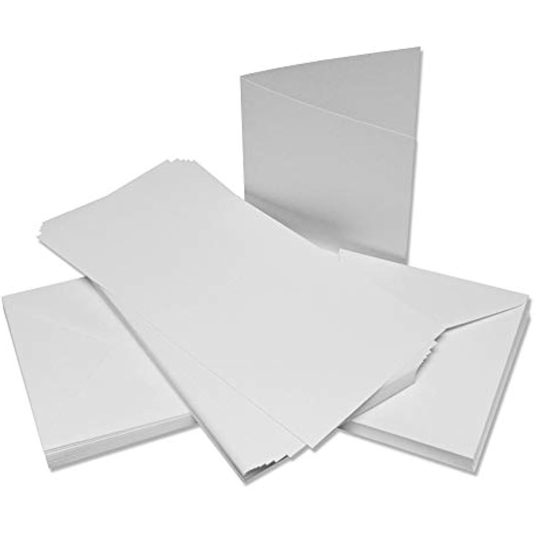 Craft UK White Linen Card and Envelope Pack - 6x6 Inch, 50 Count