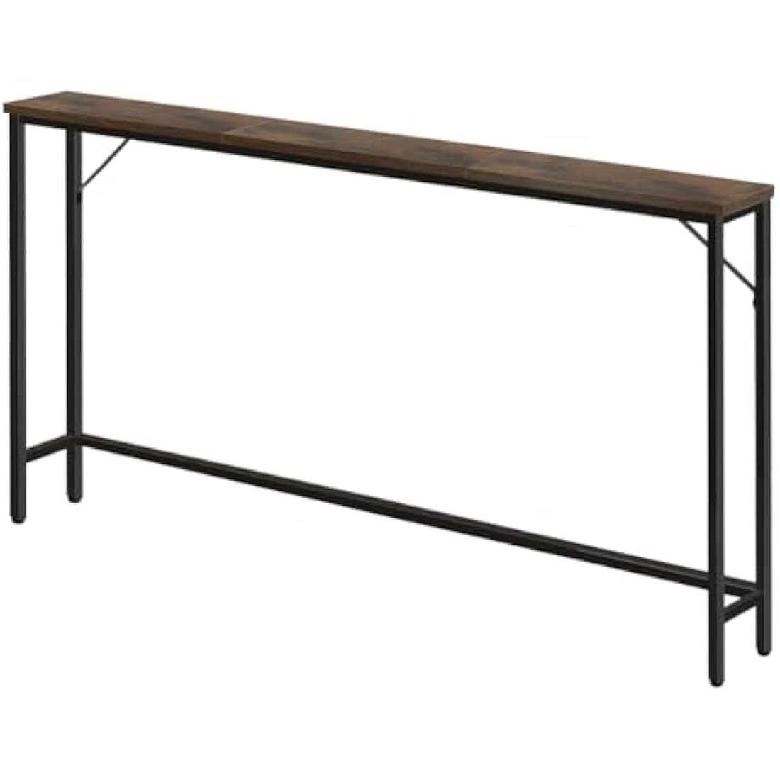 FURWOO Slim Console Table - Industrial Narrow Sofa Table, Rustic Brown