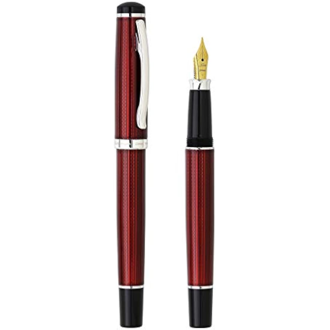 Xezo Incognito Fountain Pen | Medium Nib | Burgundy Red & Platinum