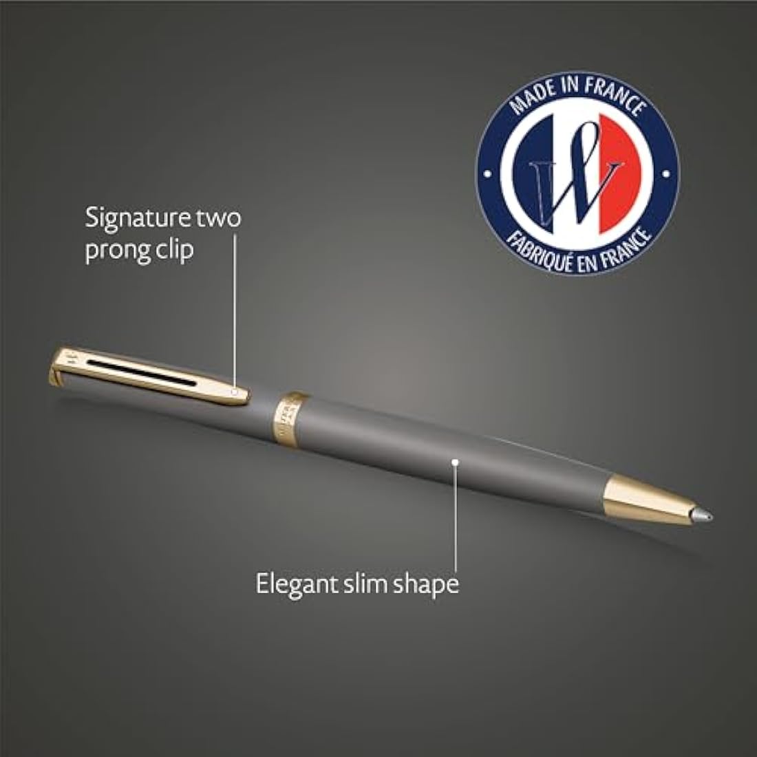 Waterman Hémisphère Ballpoint Pen | Stone Grey Medium Point Luxury Pen