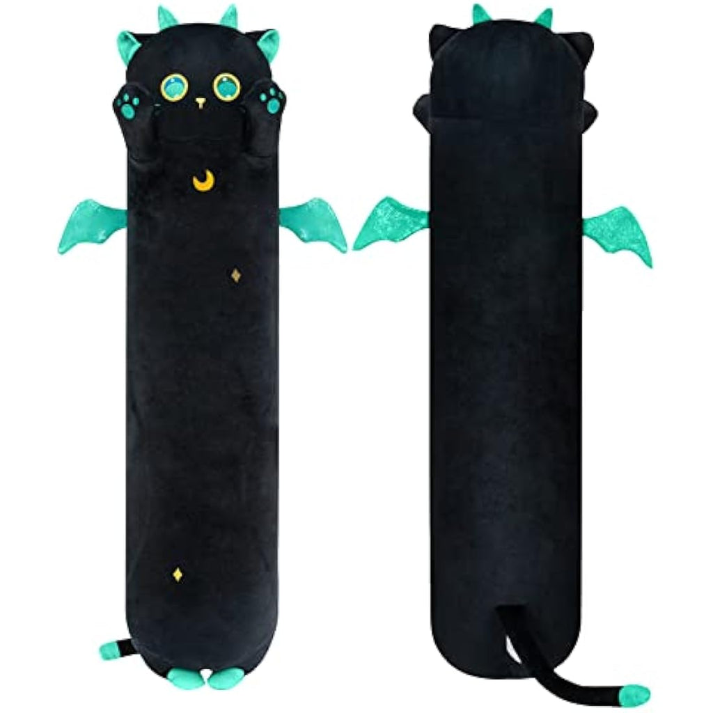 Mewaii 36in Long Cat Plush Body Pillow – Soft Black Stuffed Animal