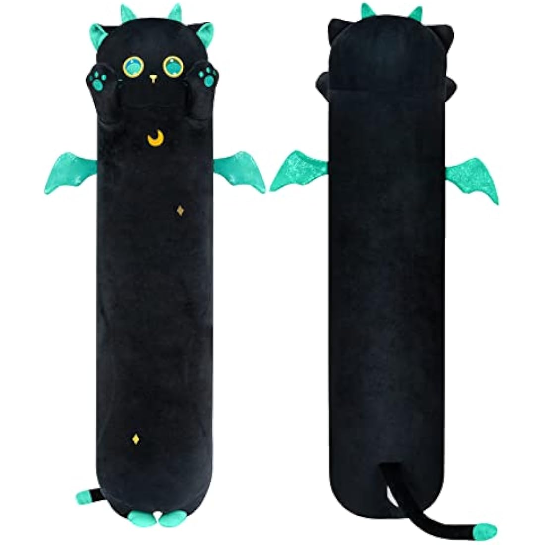 Mewaii 36in Long Cat Plush Body Pillow – Soft Black Stuffed Animal