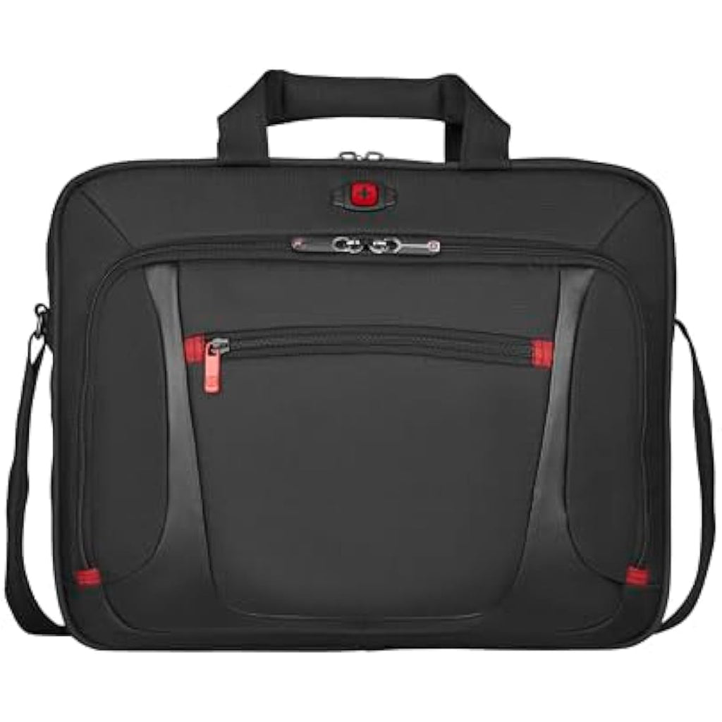Wenger Sensor 15.6" Laptop Briefcase – Slim Messenger Bag, Black