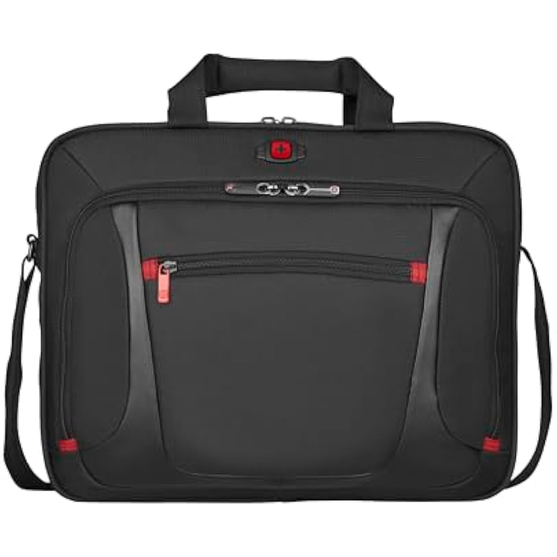 Wenger Sensor 15.6" Laptop Briefcase – Slim Messenger Bag, Black
