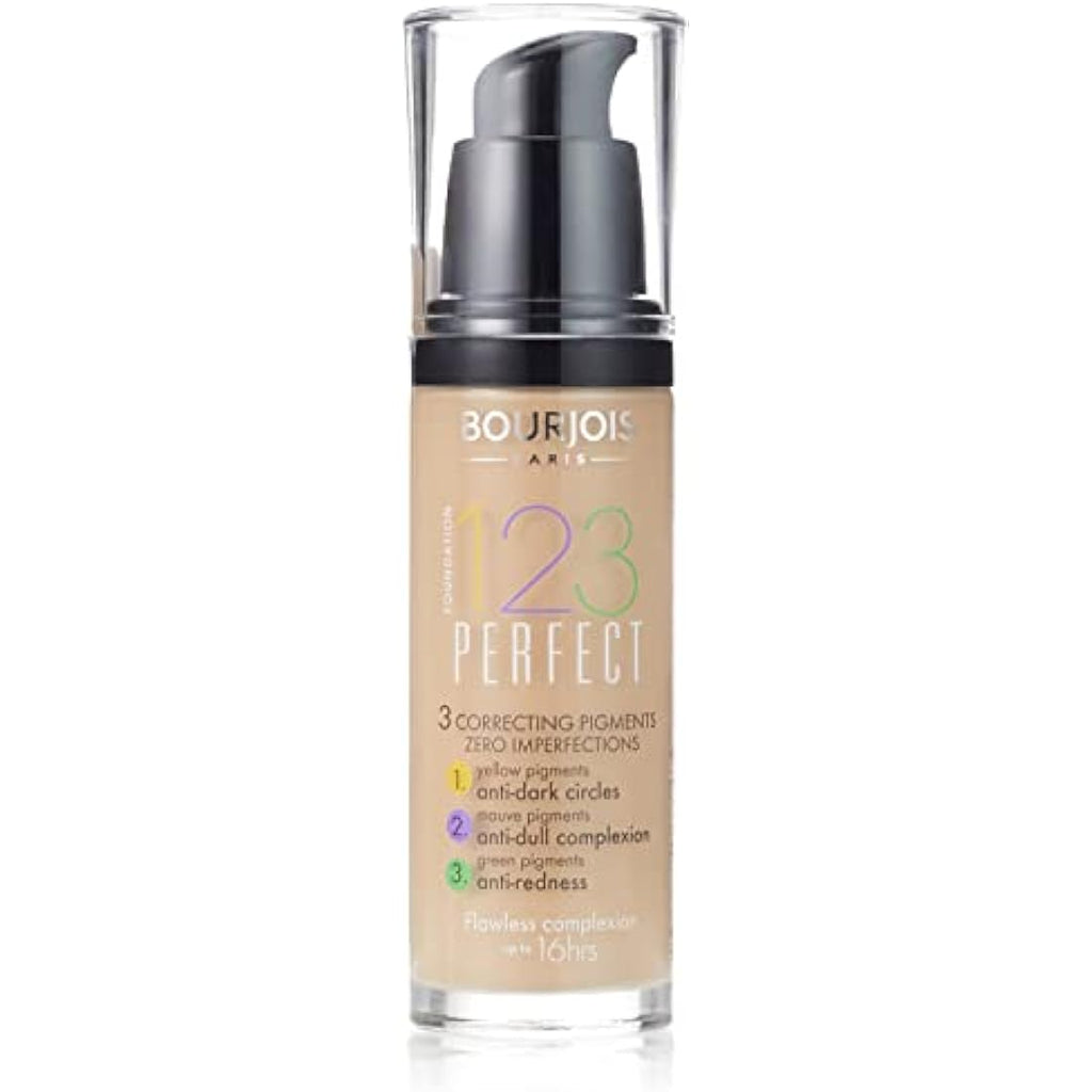 Bourjois 123 Perfect Medium Coverage Liquid Foundation – Vanilla 52, 30ml