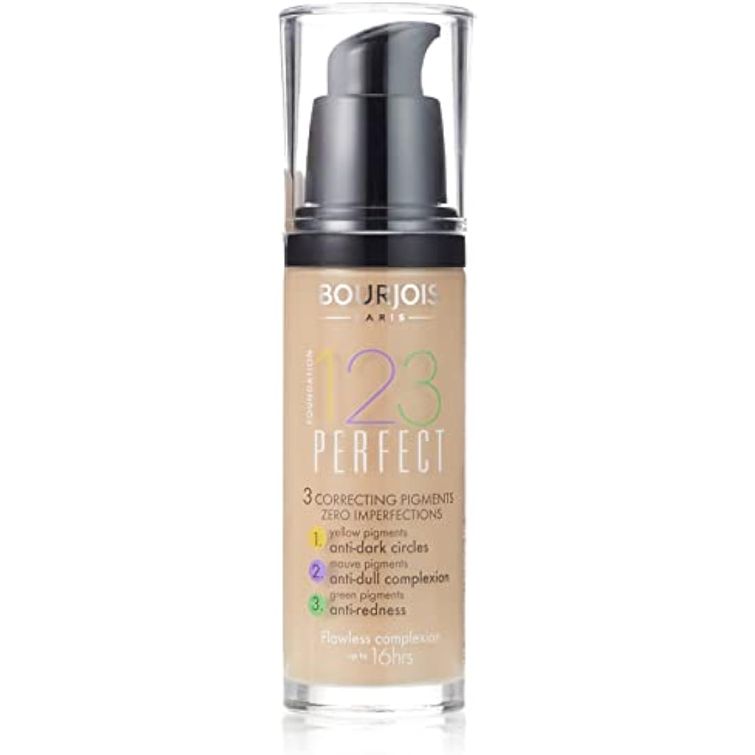 Bourjois 123 Perfect Medium Coverage Liquid Foundation – Vanilla 52, 30ml