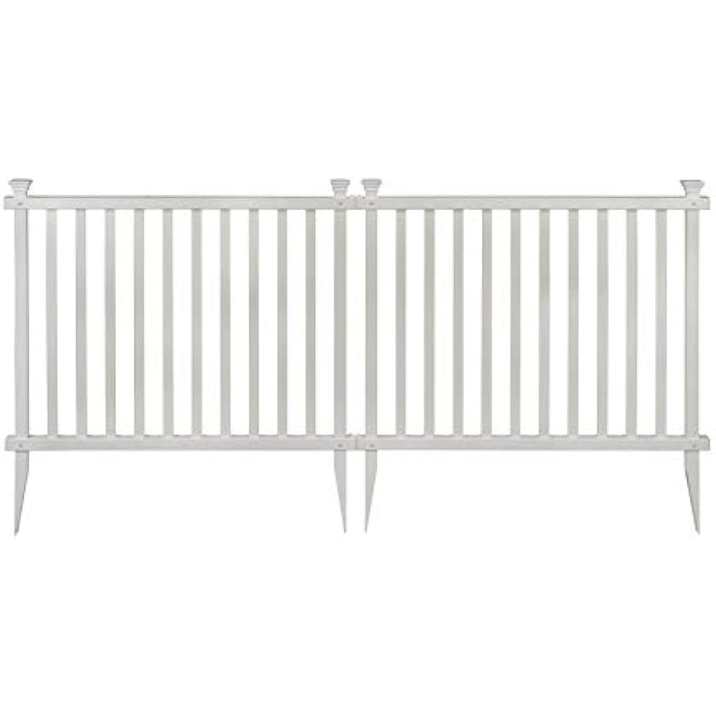 Zippity No Dig Baskenridge White Vinyl Garden Fence - 36in H x 42in W (2-Pack)