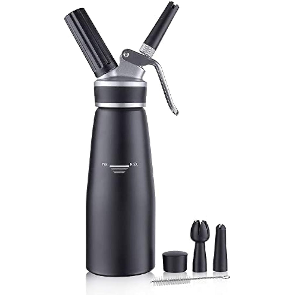 Sivaphe 500ml Aluminum Whipped Cream Dispenser with 3 Decorating Nozzles