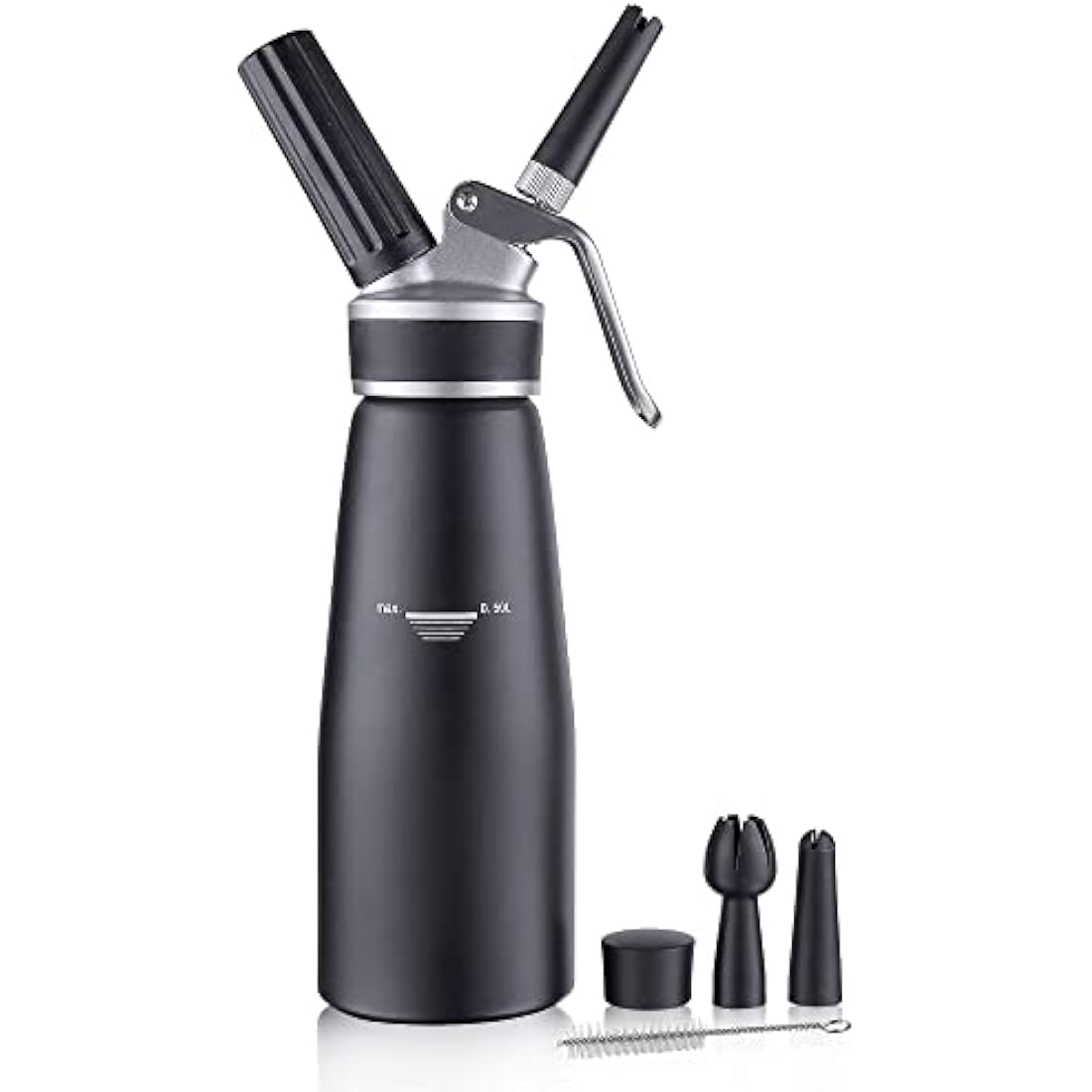 Sivaphe 500ml Aluminum Whipped Cream Dispenser with 3 Decorating Nozzles