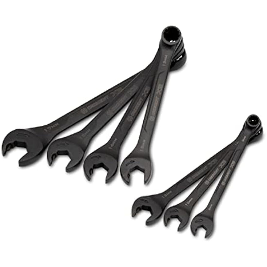 Crescent 7-Piece X6 Metric Ratcheting Combination Wrench Set, 8-17mm