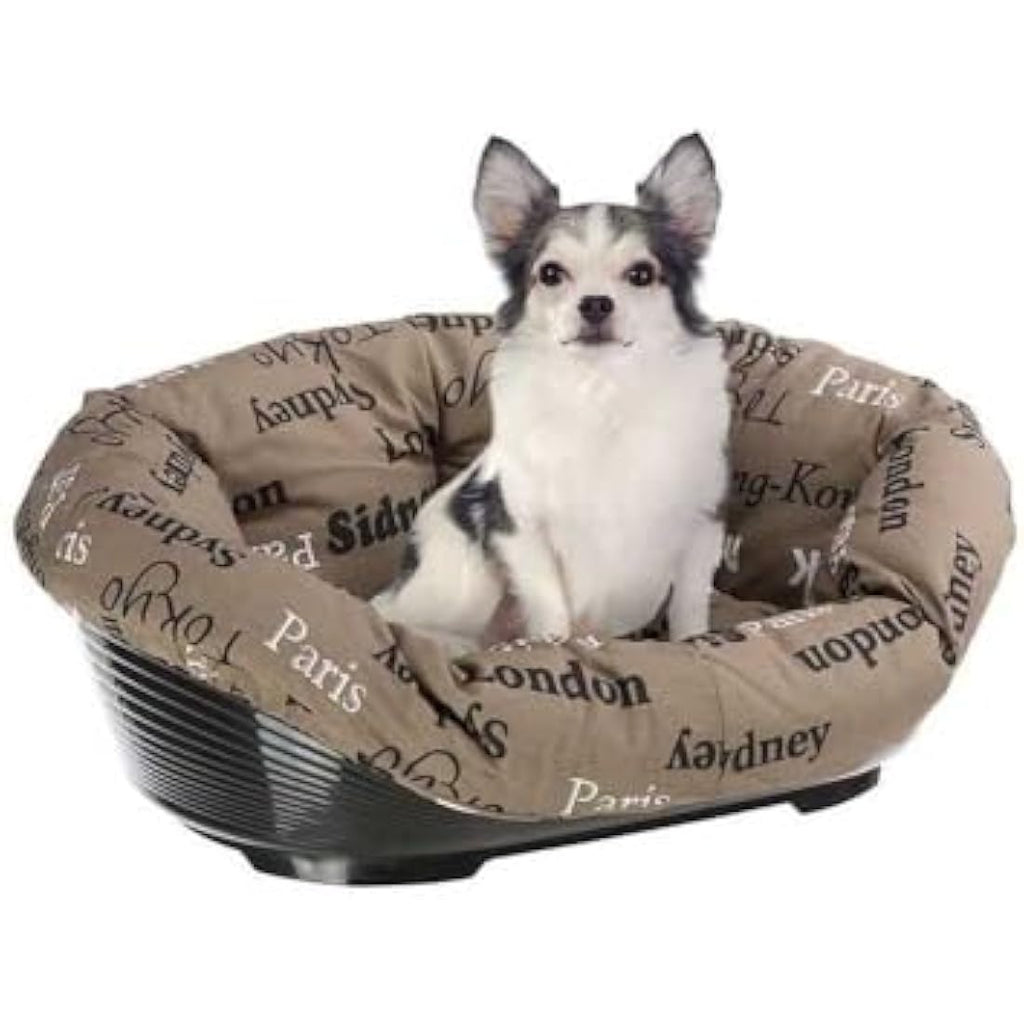 Ferplast SOFA' Plastic Dog and Cat Bed with Washable Cotton Cushion
