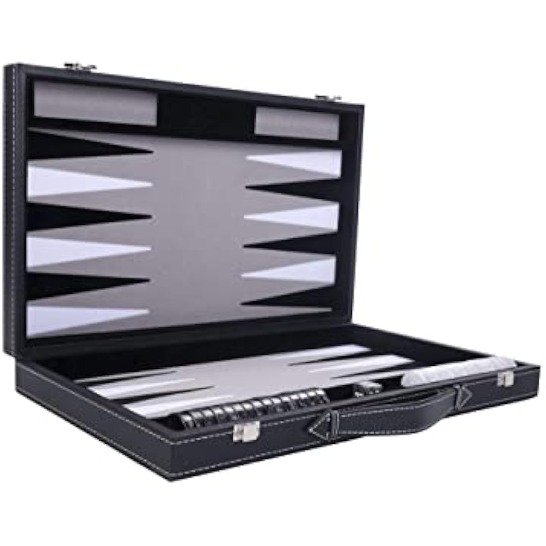 Engelhart 18 Inch Luxury Backgammon Set - Faux Leather & Felt Inlay