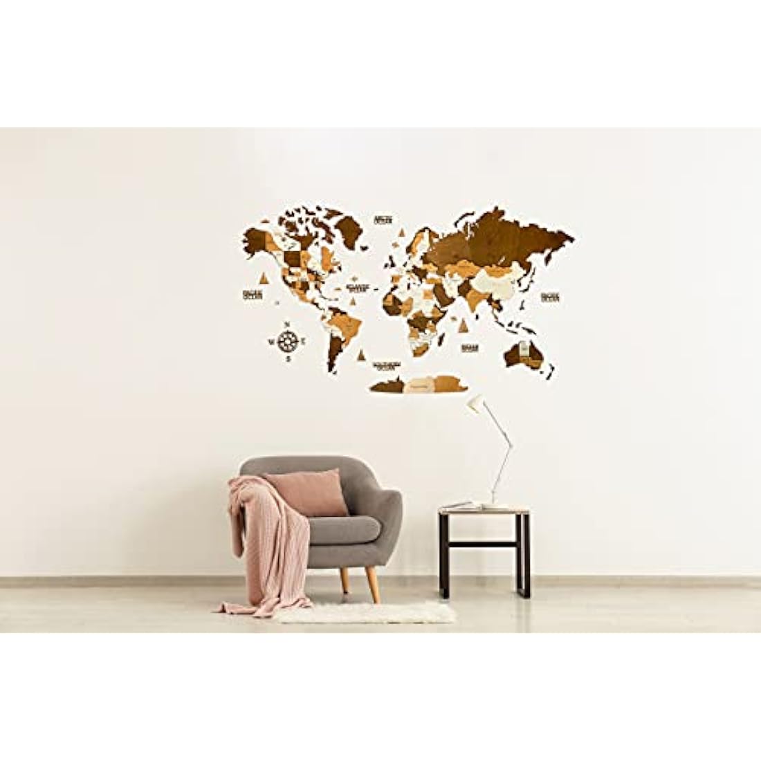 Woodvio 3D Wooden World Map – Decorative Wall Art for Home & Office