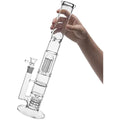17" Glass Bong | Triple Honeycomb Perc Water Pipe - Clear
