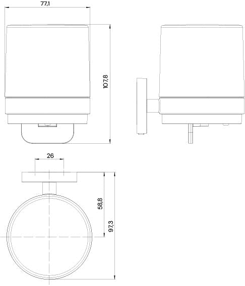 emco Round Soap Dispenser with One-Handed Operation for Wall Mounting for Screwing or Gluing Wall Soap Dispenser for Soap in Matt White - image 3