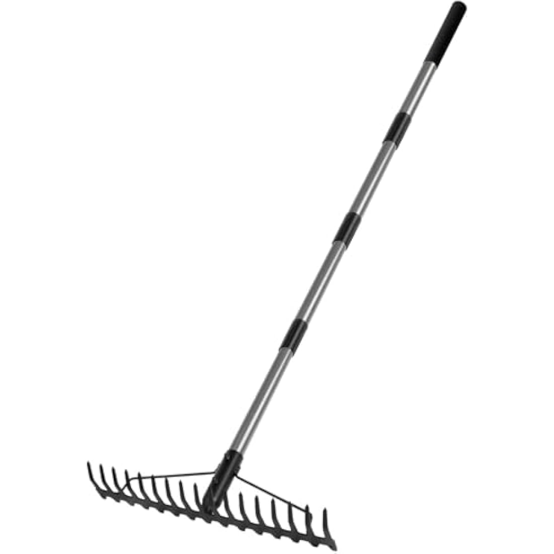 Walensee 17-Tine Garden Rake | 5.4FT Heavy Duty Stainless Steel Bow Rake