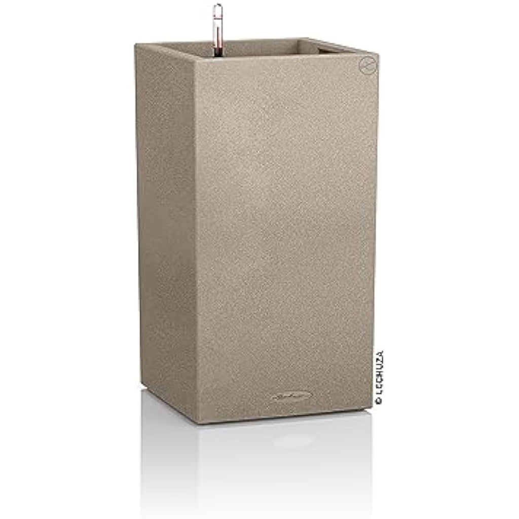 LECHUZA CANTO Stone 40 High Self-Watering Planter – Sand Beige