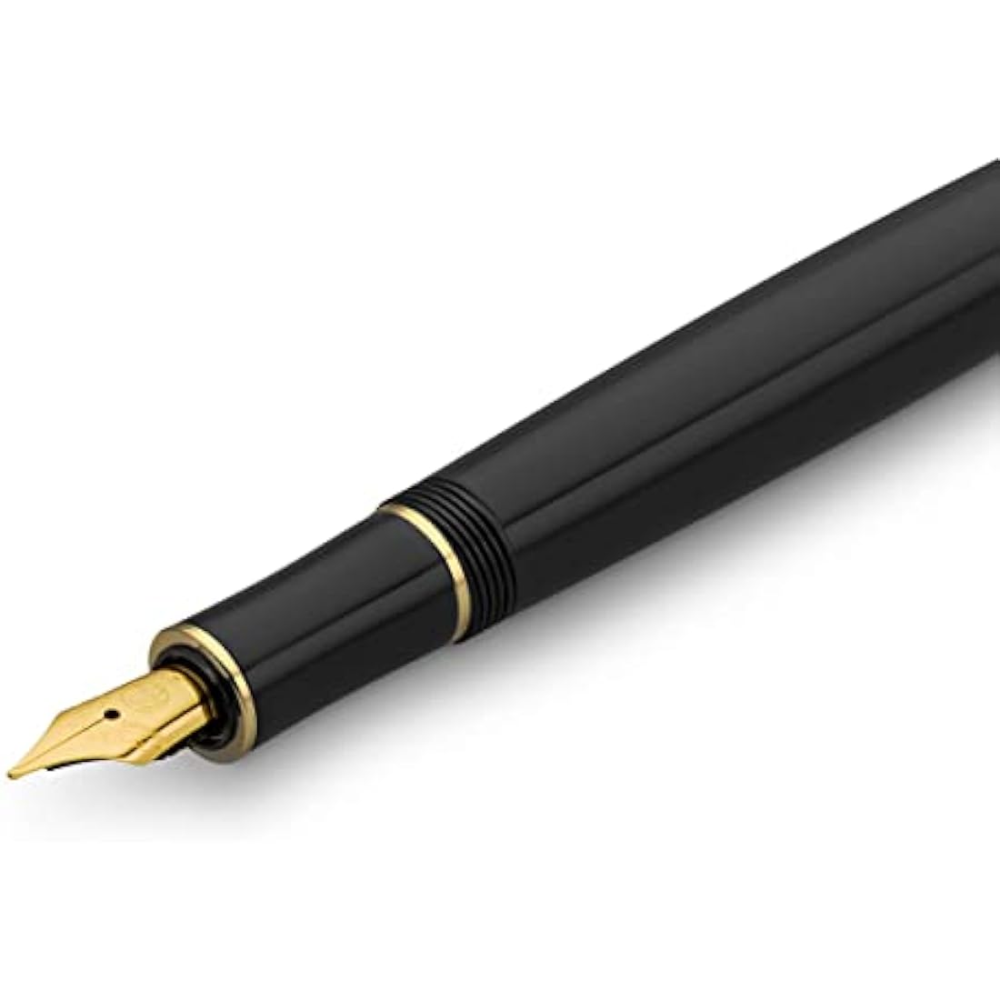 Kaweco DIA2 Fountain Pen – Premium Black Resin with Gold Trim, Nib M