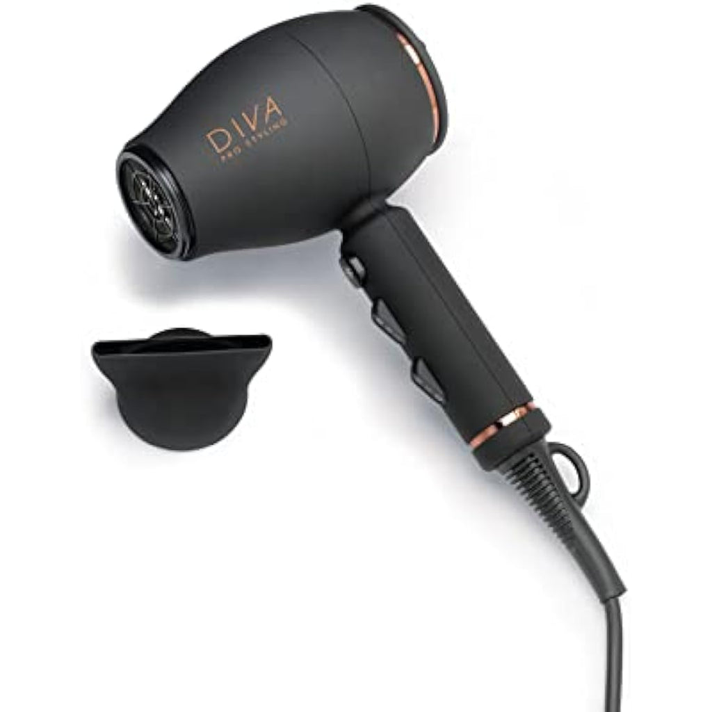 Diva Pro Styling Intenso 4000 Ionic Hair Dryer – 2000W Compact Black