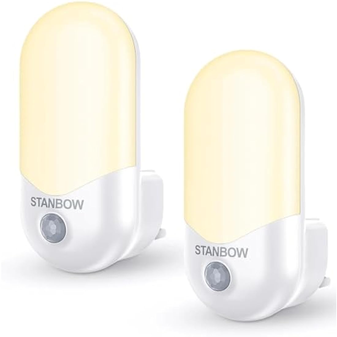 STANBOW Motion Sensor Night Light – 2 Pack Warm White LED Plug in Wall