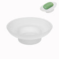 VICASKY Frosted Glass Soap Dish – Round Non-Slip Bar Soap Holder for Bathroom