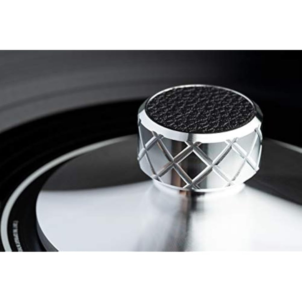 Pro-Ject Clamp It Record Clamp - CNC Aluminium with Leather - Silver