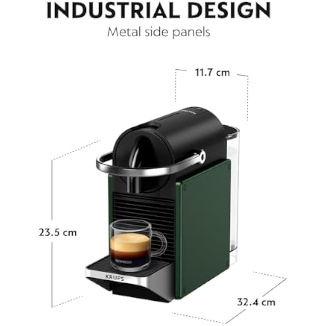 Nespresso Pixie by Krups | Compact Espresso Coffee Pod Machine - Dark Green
