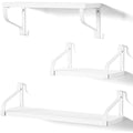Love-KANKEI Floating Shelves – Set of 3 Rustic Wood Wall Shelves, White