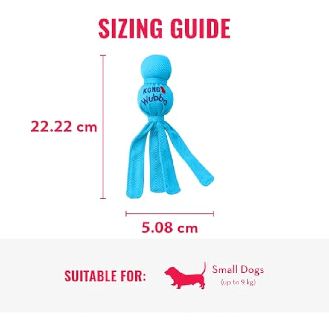 KONG Wubba Puppy Nylon Tug of War Squeaky Dog Toy – Assorted Colors