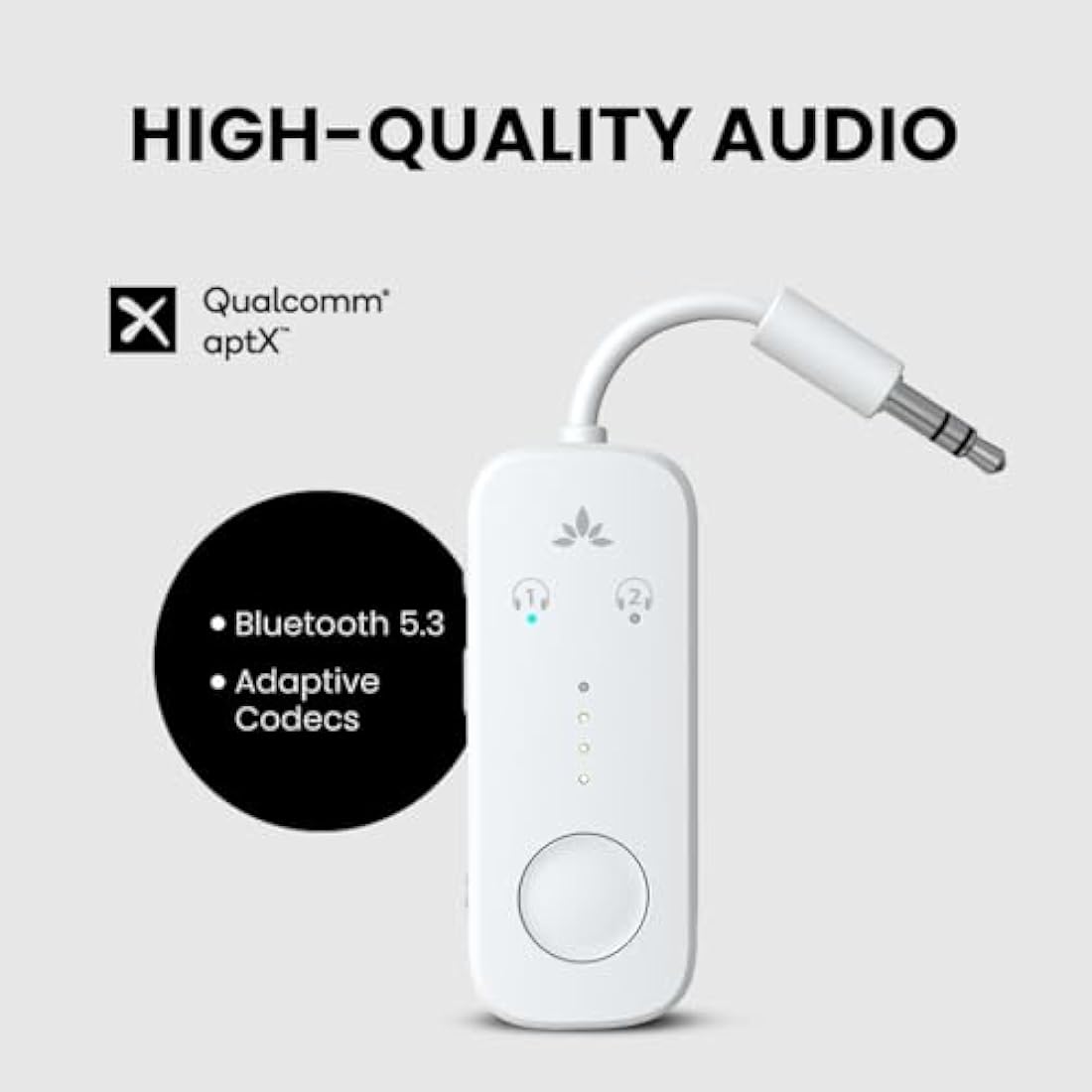 Avantree Relay Bluetooth 5.3 Airplane Adapter | Dual Audio Transmitter