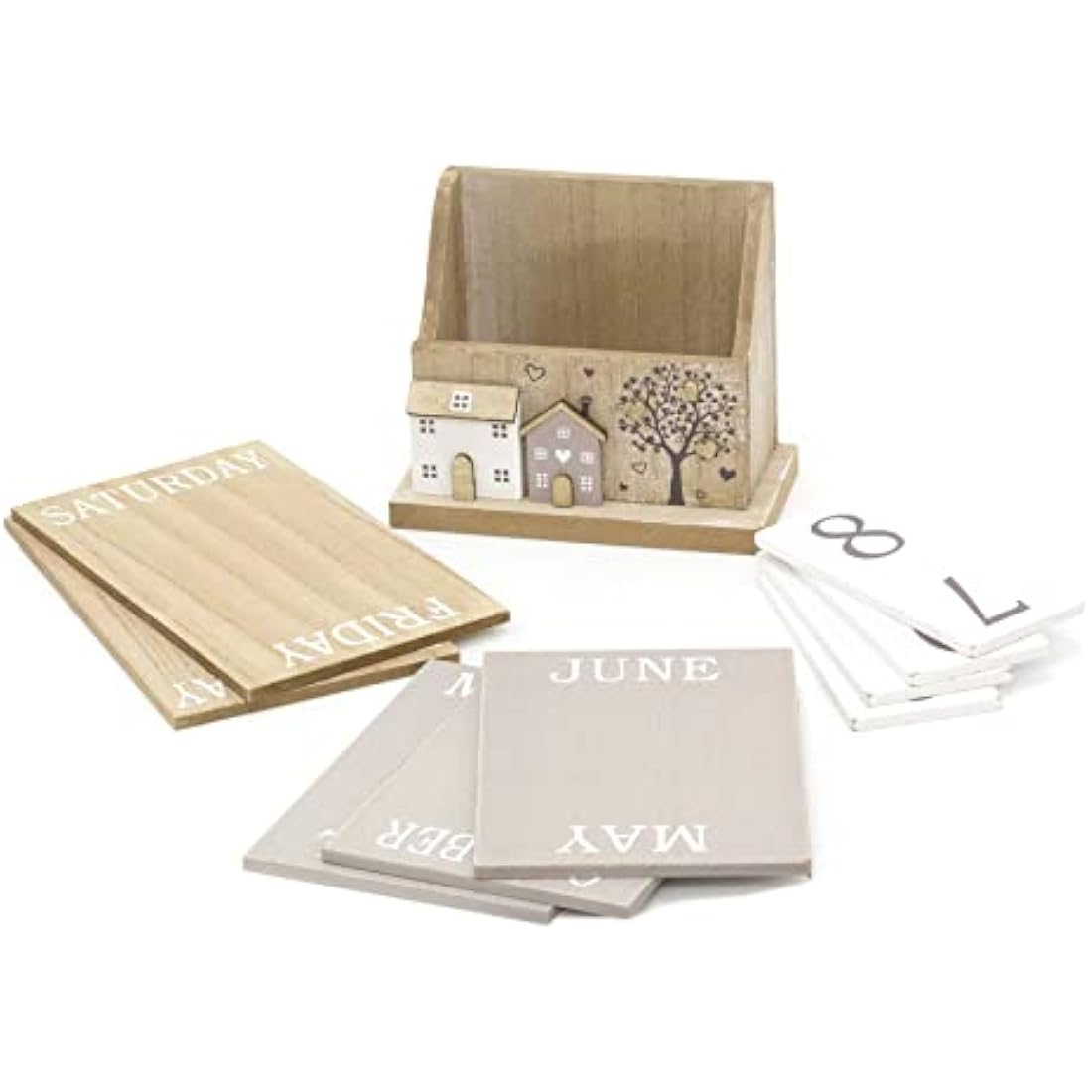 Shabby Chic Wooden Perpetual Calendar | Desktop Flip Calendar