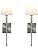Yosoan Lighting | Modern Linen Shade Wall Sconce - Brushed (Set of 2)