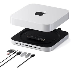 Satechi Mac Mini Hub & Stand with NVMe/SATA SSD Enclosure - Silver