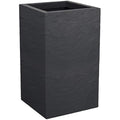 EDA Volcania'UP Tall Square Planter - Anthracite Grey Stone Effect