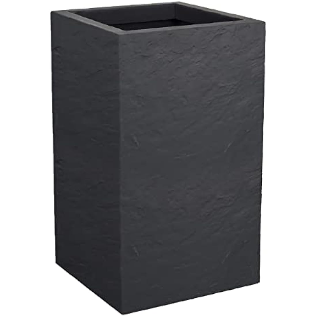 EDA Volcania'UP Tall Square Planter - Anthracite Grey Stone Effect