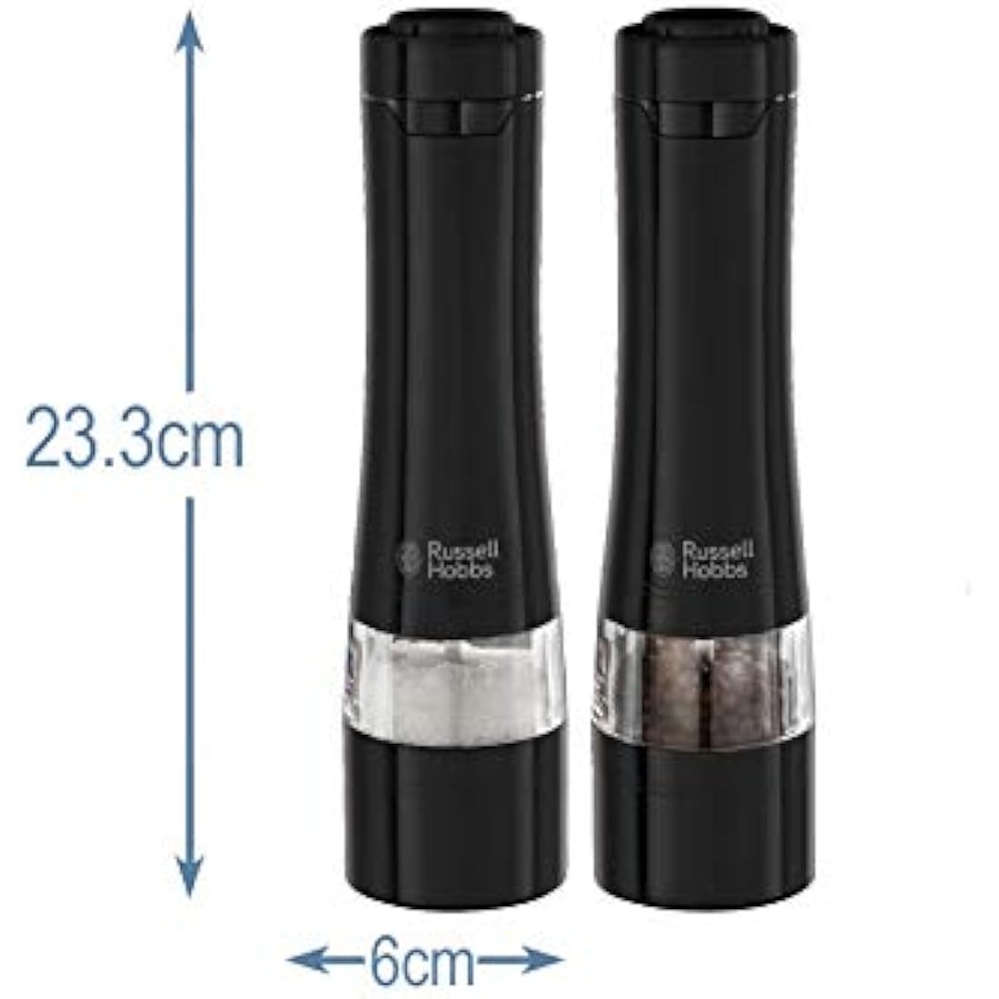 Russell Hobbs Electric Salt and Pepper Mill Set – Black Stainless Steel