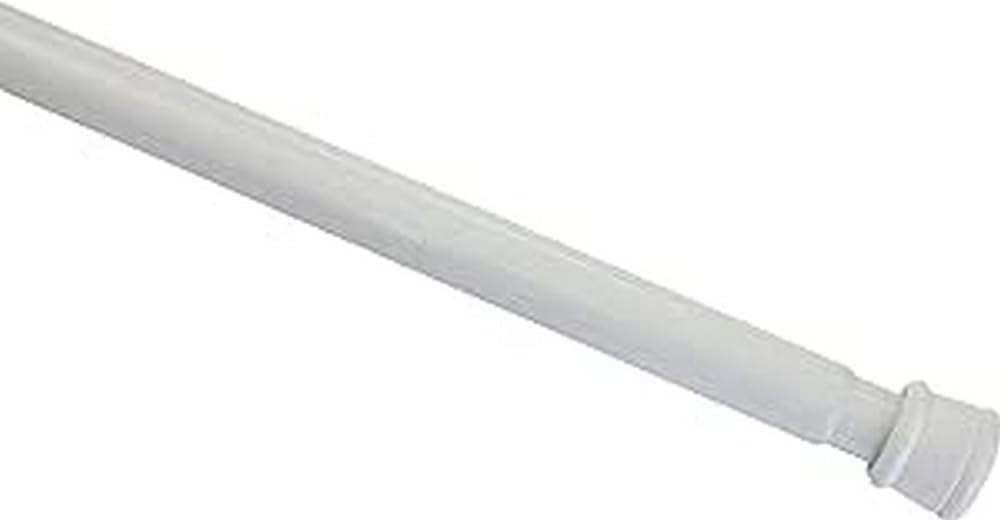 GARDINIA Tension Rod – Extendable White Metal Curtain Pole, 90-140 cm