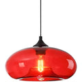 Industrial Glass Pendant Light – 28cm Vintage Red Hanging Lamp