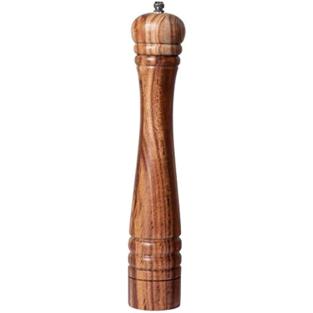 DeroTeno Acacia Wood Pepper Mill - 30cm Adjustable Ceramic Grinder