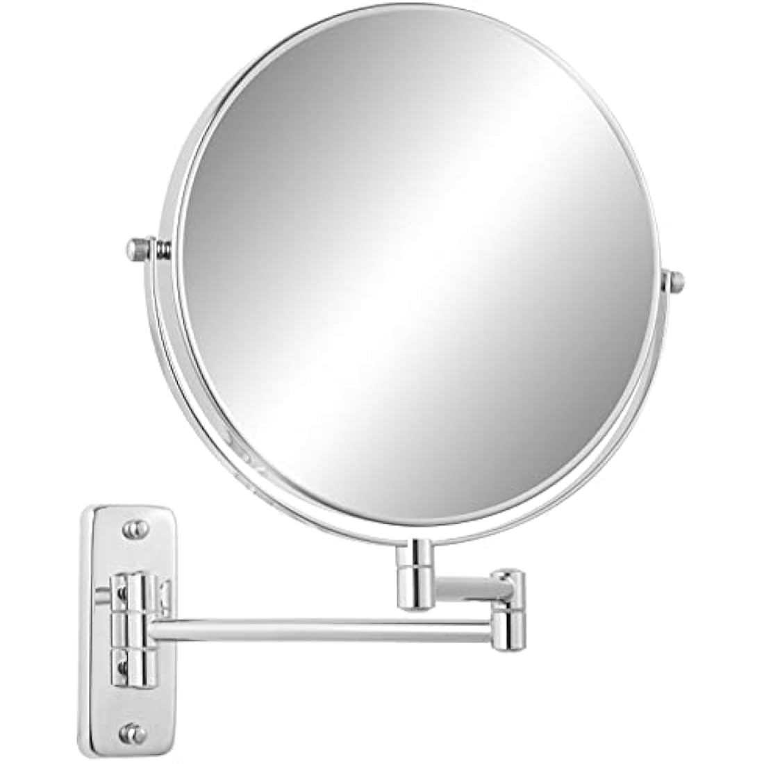 FFowcye 8" Wall Mounted Makeup Mirror | 1X/10X Magnifying Chrome Mirror