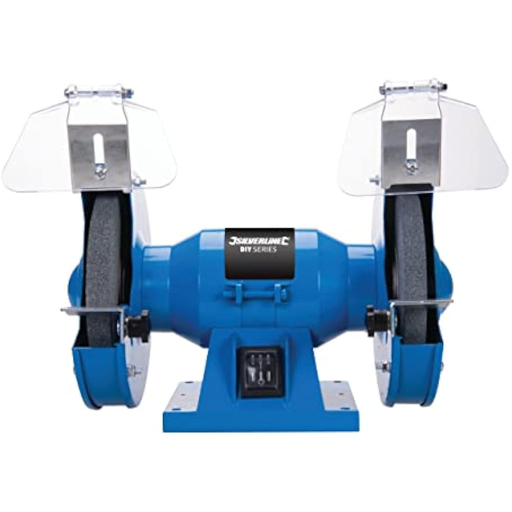 Silverline 150W Bench Grinder – 150mm DIY Grinding Tool, Blue